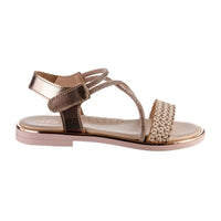 Scarpy Παιδικά Πέδιλα Δερμάτινα 162 Χαλκός Αυτοκόλητο