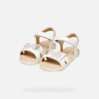 Geox Παιδικά Πέδιλα Haiti Λευκά Λουλούδι