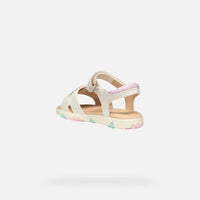 Geox Παιδικά Πέδιλα Haiti Λευκά Λουλούδι