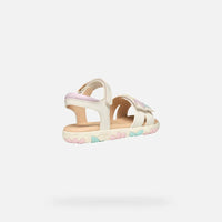 Geox Παιδικά Πέδιλα Haiti Λευκά Λουλούδι