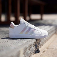 Adidas Παιδικά Grand Court Κορδόνι Λευκό/Ιριδίζον