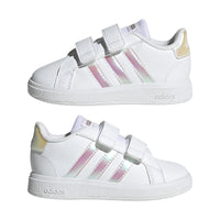 Adidas Βρεφικά Sneakers Grand Court Λευκό- Ιριδίζον