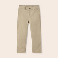 Mayoral Παντελόνι λοξότσεπο από βαμβάκι για αγόρι Μπεζ 23-00512-035