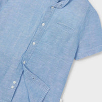 Mayoral Πουκάμισο γιακάς μάο λινό αγόρι Μπλε 24-03113-055