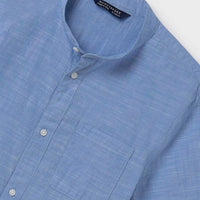 Mayoral Πουκαμισο κοντομάνικο με γιακας μαο γαλαζιο 24-06118-080