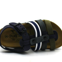 Plakton Σανδάλια Παιδικά Δερμάτινα Μπλε