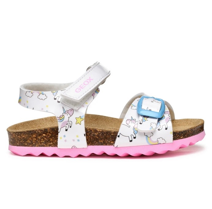 Geox Βρεφικά Πέδιλα Chalki Unicorn Λευκά