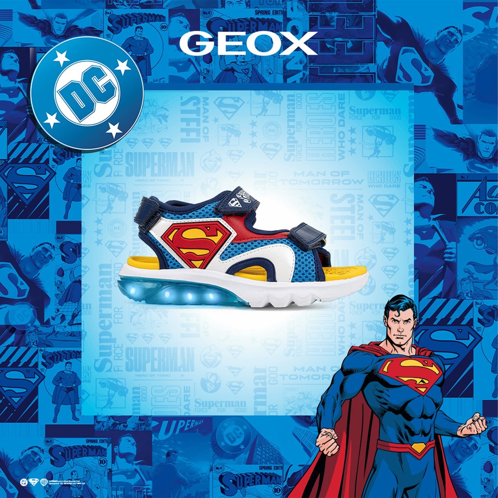 Geox Παιδικά Πέδιλα Ciberdon Super-Man Φωτάκια