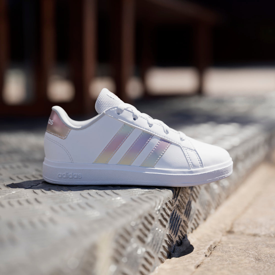 Adidas Παιδικά Grand Court Κορδόνι Λευκό/Ιριδίζον