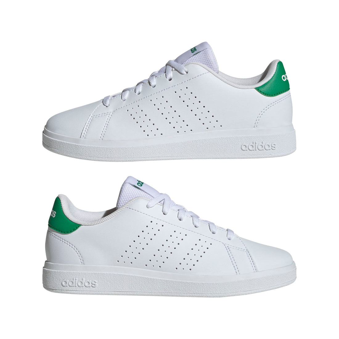 Adidas Παιδικά Advantage Base 2.0 J  Λευκό Πράσινο Κορδόνι