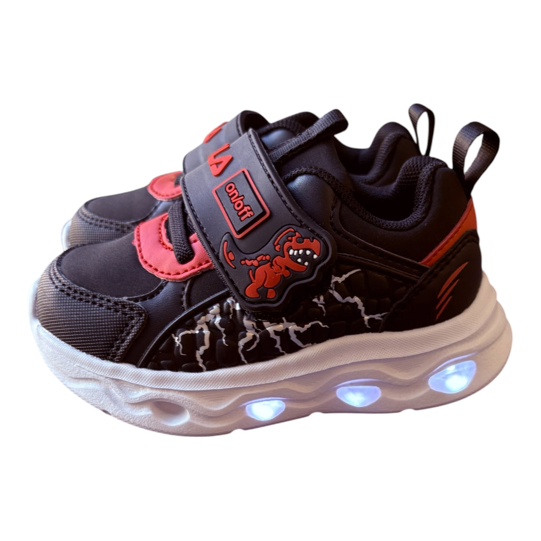 Fila Βρεφικά Dino 2 Φωτάκια Μαύρα