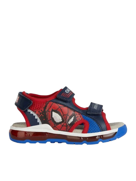 Geox Παιδικά Πέδιλα Ciberdon Spider-Man Φωτάκια Μπλε