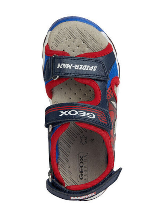 Geox Παιδικά Πέδιλα Ciberdon Spider-Man Φωτάκια Μπλε